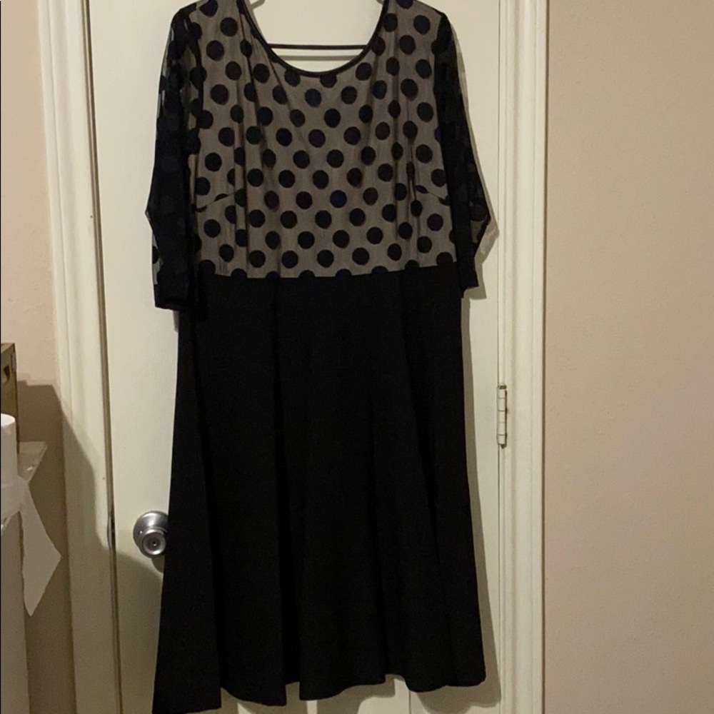 Black polka dot dress
